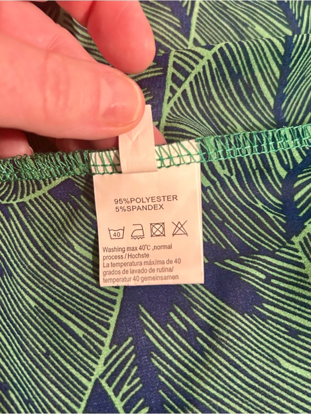 Women's Green Leaf-Print Kimono Style Swim Coverup Sz XL - NEW! - Picture 6 of 7